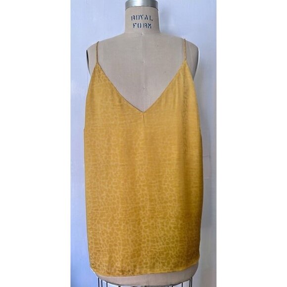 H&M YELLOW LEOPARD PRINT V-NECK SPAGHETTI STRAP SILKY CAMISOLE 16 NWT - Picture 8 of 8